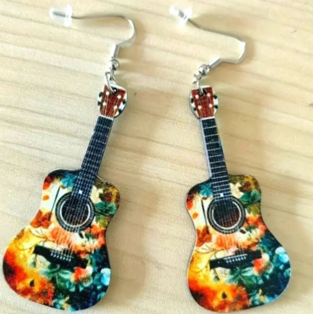 Red and Yellow Statement Earrings with Ornamental Design